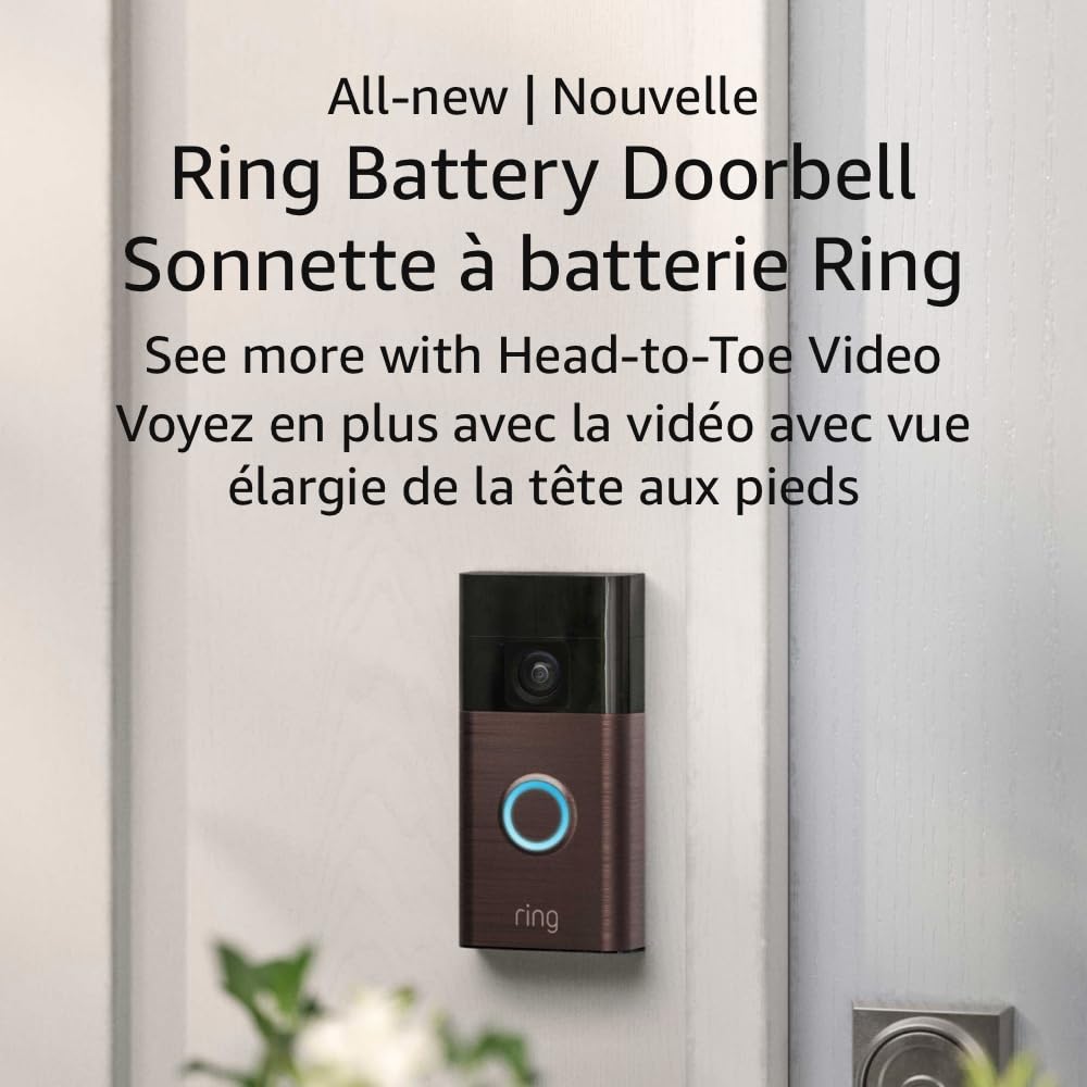 New  Battery Doorbell - Complete Video Surveillance, Live Two-Way Communication, Motion Detection, and Alert System