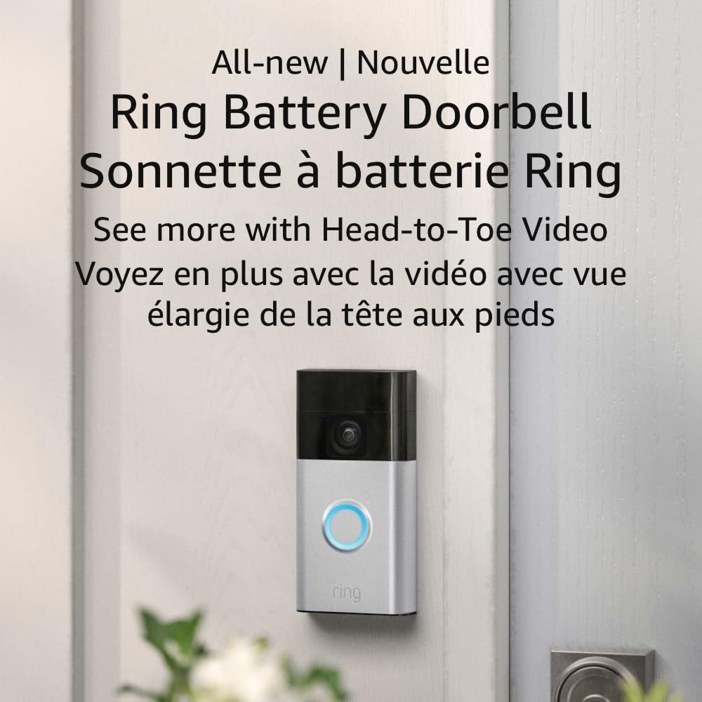 New  Battery Doorbell - Complete Video Surveillance, Live Two-Way Communication, Motion Detection, and Alert System